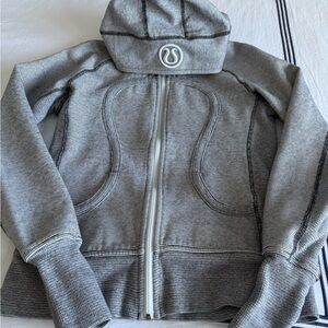 Lululemon Athletica Black & White Striped Scuba Hoodie